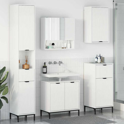 Set di mobili per il bagno con cassetto con porta Bianco Lucido
