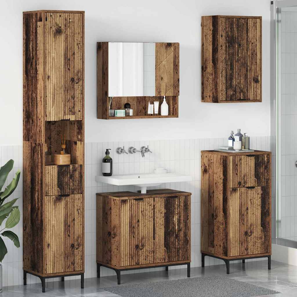 Set di mobili per il bagno con cassetto con porta Legno vecchio