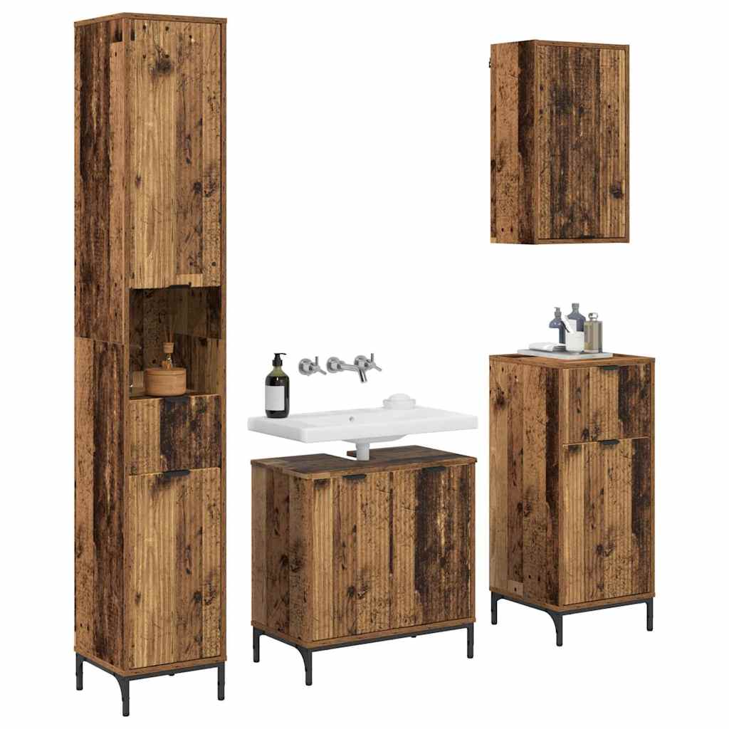 Set di mobili per il bagno con cassetto con porta Legno vecchio