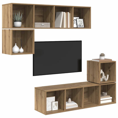Set mobile TV 4 pcs Rovere artigianale Legno multistrato