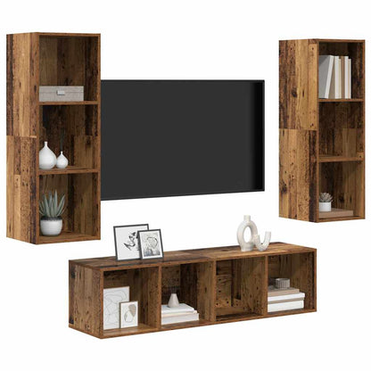 Set mobile TV 3 pcs Legno vecchio Legno multistrato