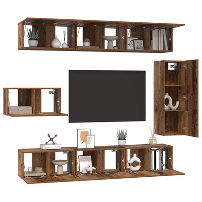 Set mobile TV 8 pcs Legno vecchio Legno multistrato
