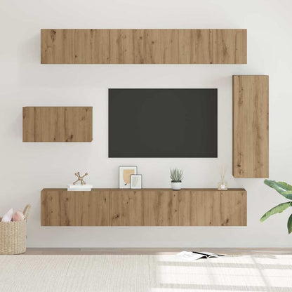 Set mobile TV 8 pcs rovere artigianale Legno multistrato