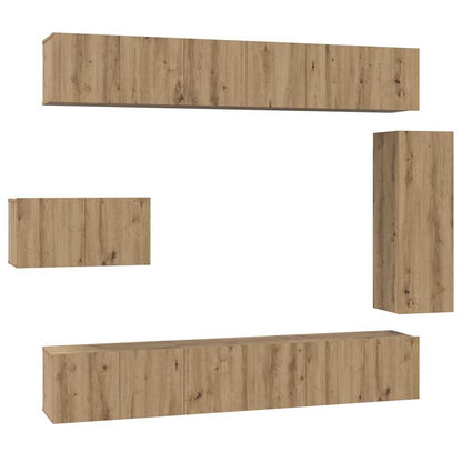 Set mobile TV 8 pcs rovere artigianale Legno multistrato