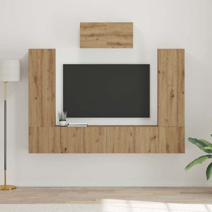 Set mobile TV 7 pcs Rovere artigianale Legno multistrato
