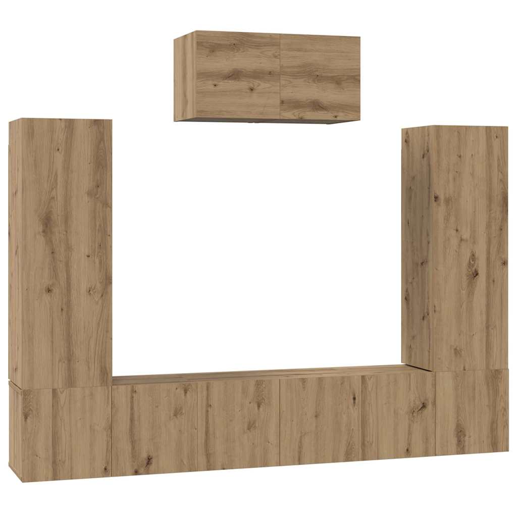 Set mobile TV 7 pcs Rovere artigianale Legno multistrato
