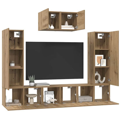 Set mobile TV 7 pcs Rovere artigianale Legno multistrato