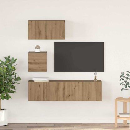 Set mobile TV 4 pcs Rovere artigianale Legno multistrato