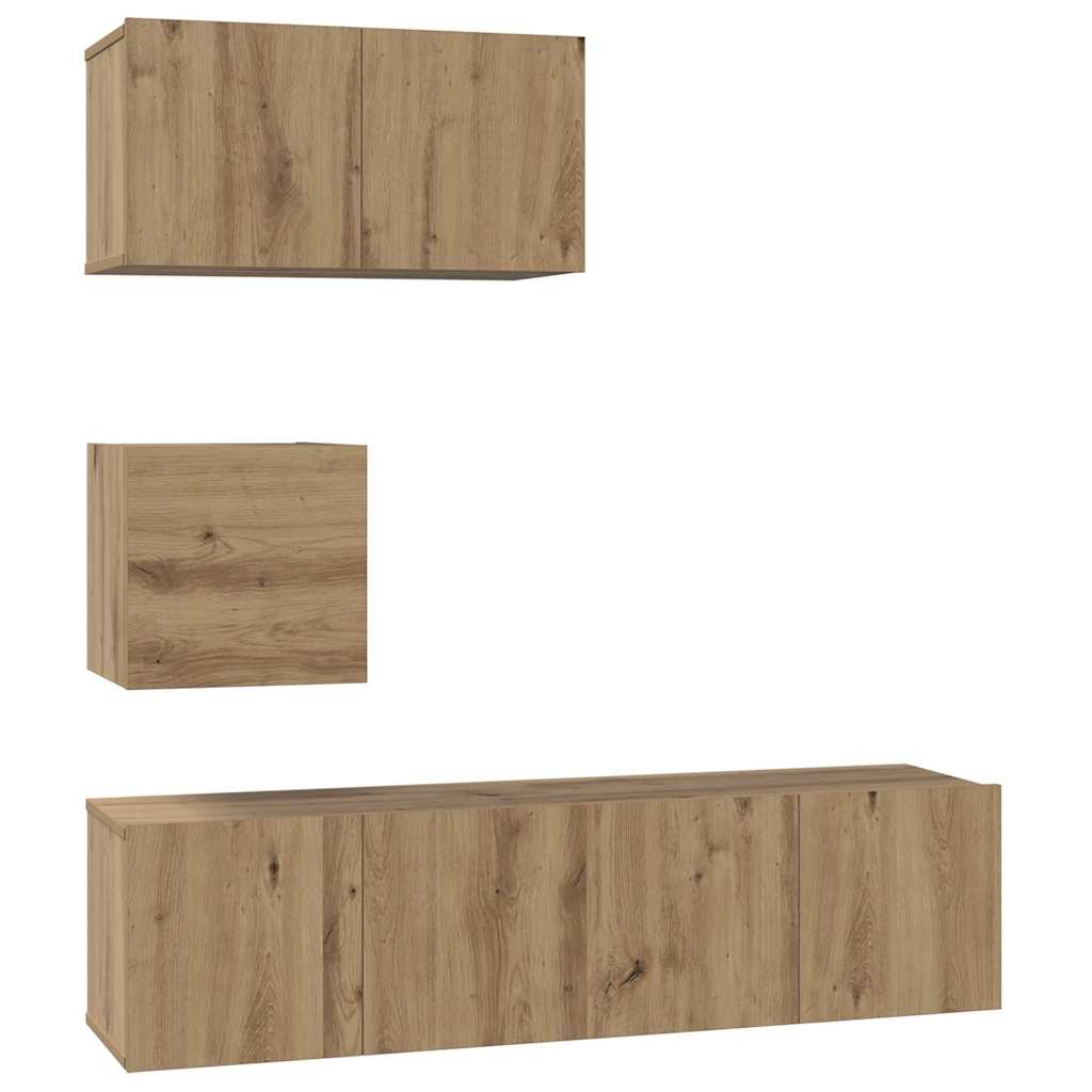 Set mobile TV 4 pcs Rovere artigianale Legno multistrato