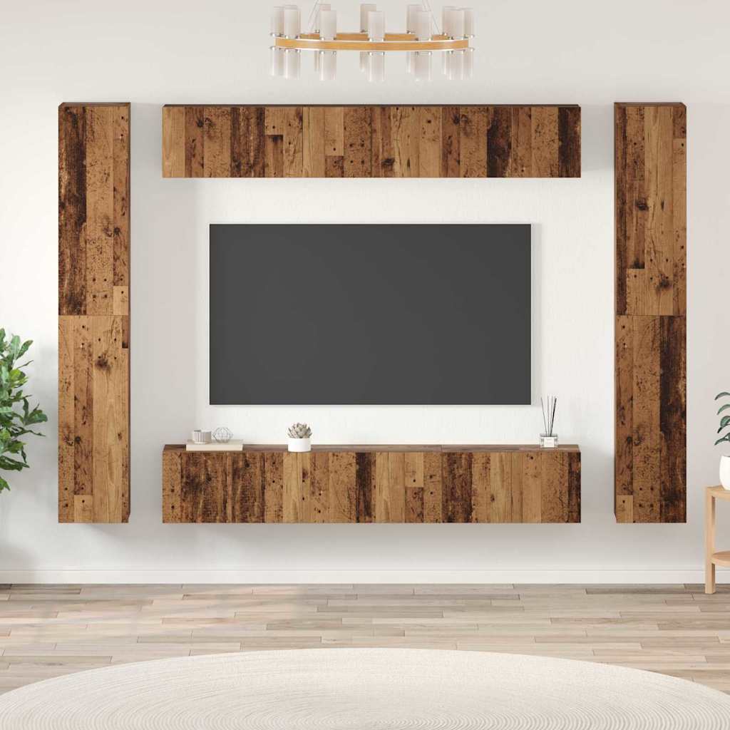 Set mobile TV 10 pcs Legno vecchio Legno multistrato