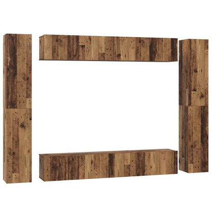 Set mobile TV 10 pcs Legno vecchio Legno multistrato