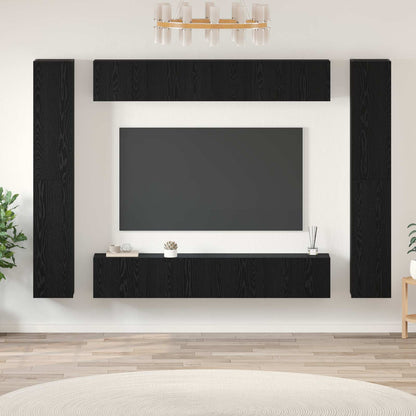 Set mobile TV 10 pcs Rovere Nero Legno multistrato