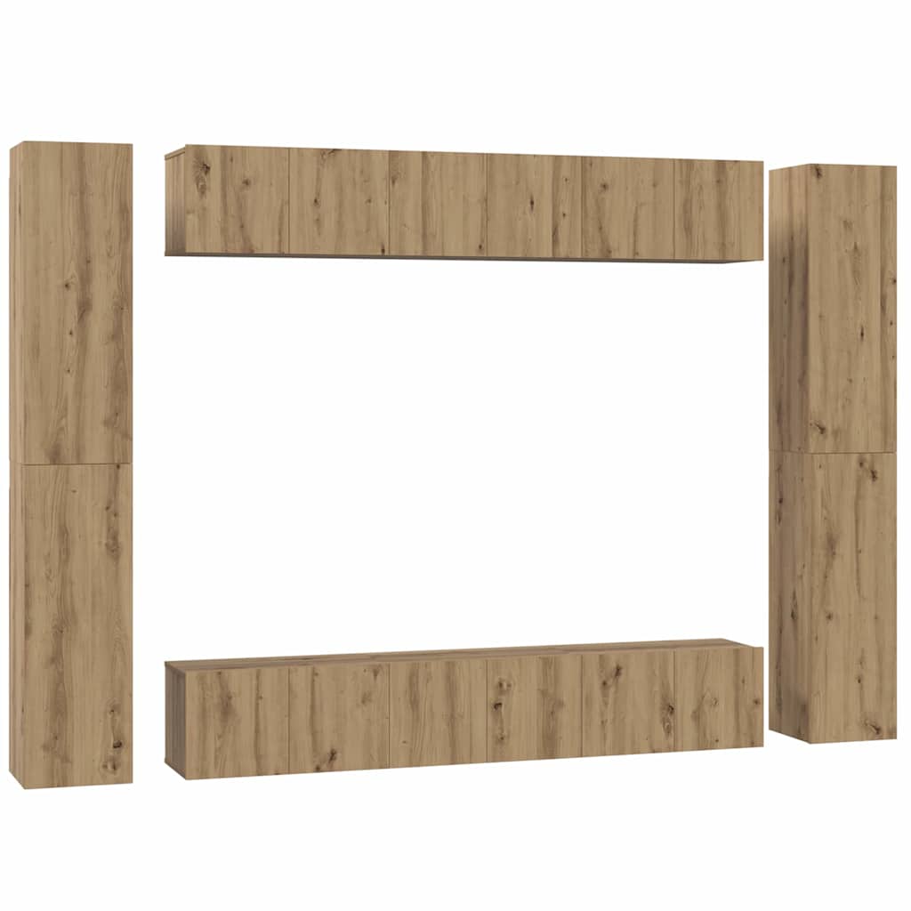 Set mobile TV 10 pcs Rovere artigianale Legno multistrato