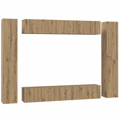Set mobile TV 10 pcs Rovere artigianale Legno multistrato
