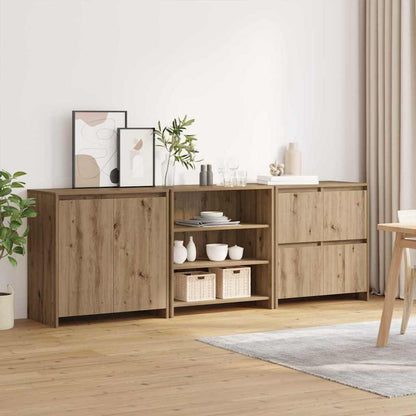 Credenza con cassetto 3 pcs Rovere artigianale 70 x 41 x 75 cm