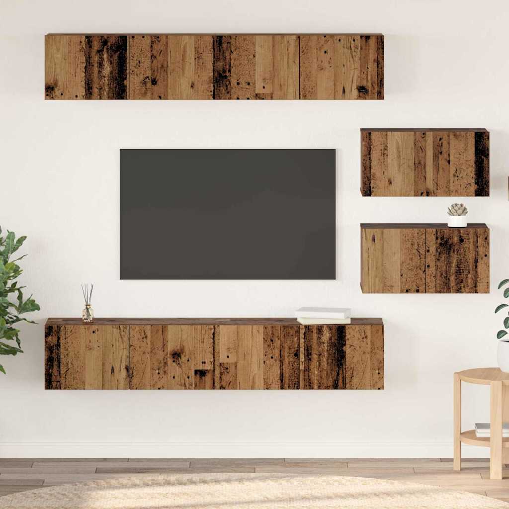 Set mobile TV 6 pcs Legno vecchio Legno multistrato