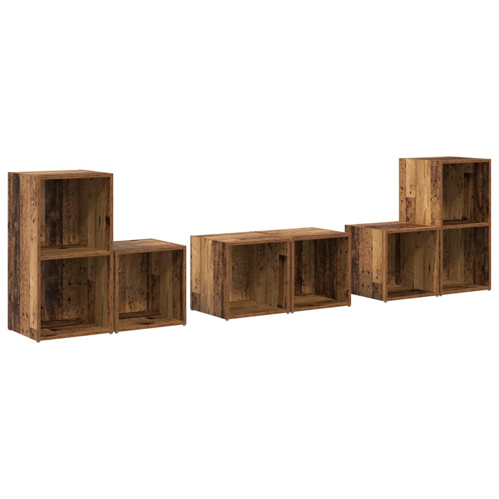 Set mobile TV 6 pcs Legno vecchio Legno multistrato