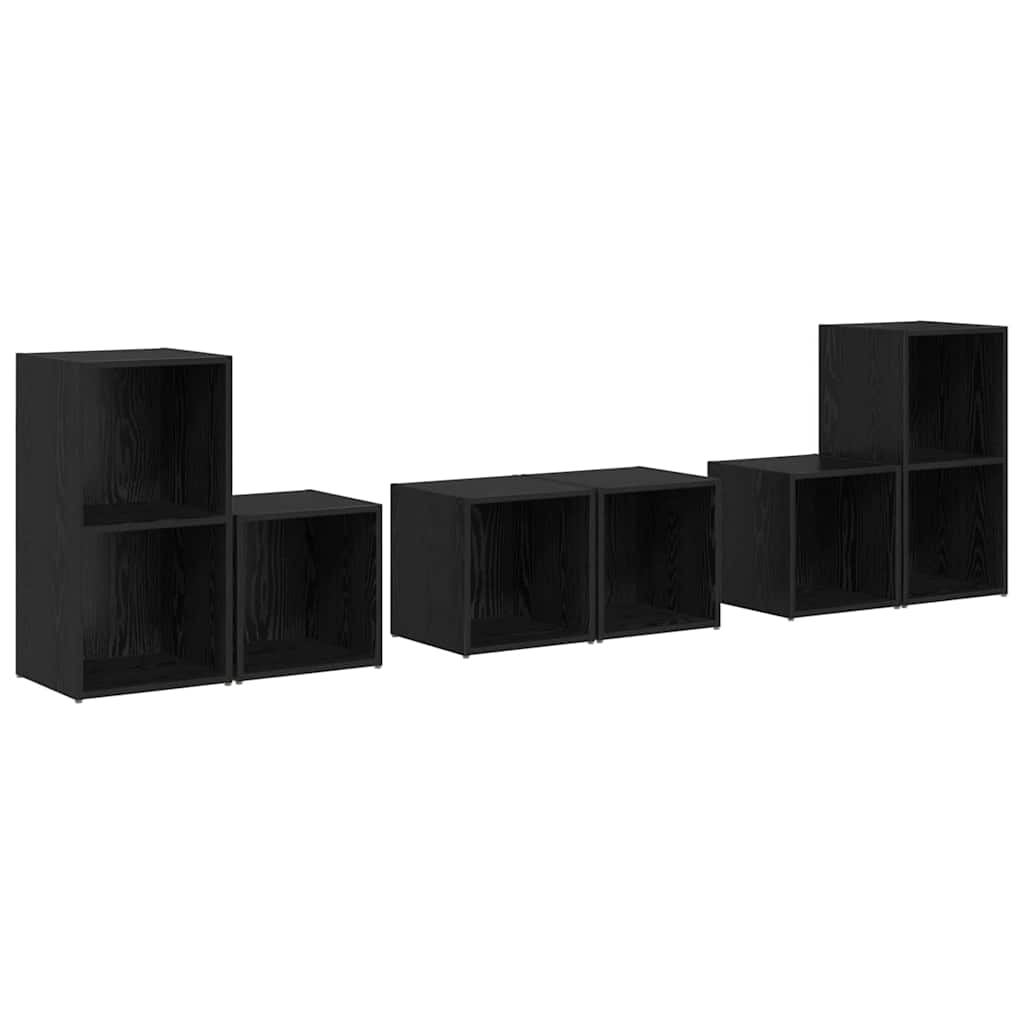 Set mobile TV 6 pcs Rovere Nero Legno multistrato