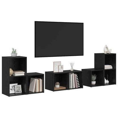 Set mobile TV 6 pcs Rovere Nero Legno multistrato