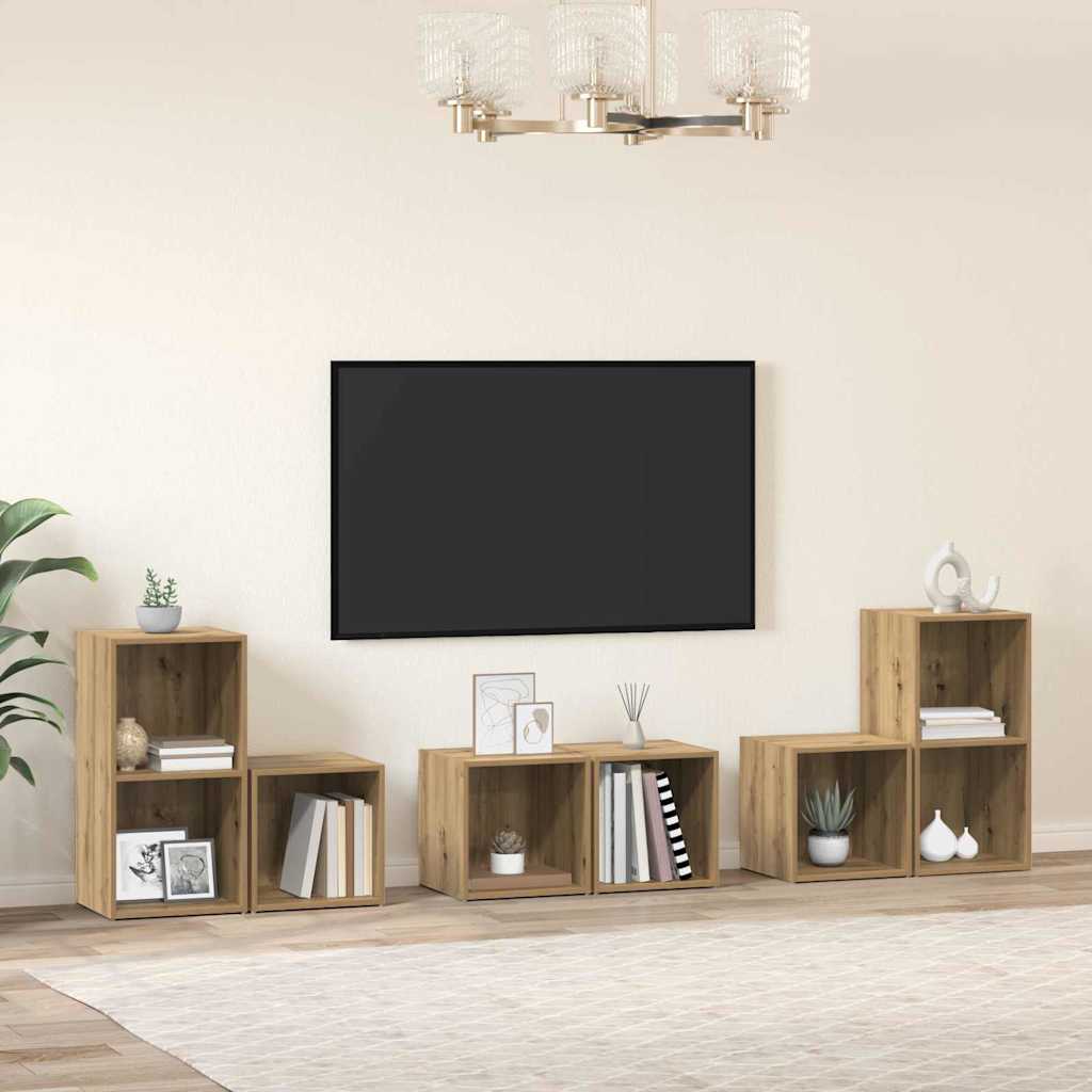 Set mobile TV 6 pcs rovere artigianale Legno multistrato