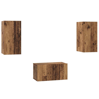 Set mobile TV 3 pcs Legno vecchio Legno multistrato