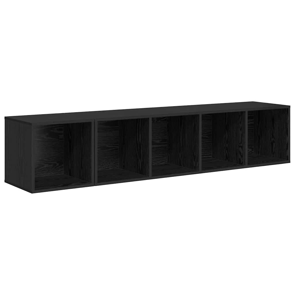 Set di mobili TV 2 pcs Rovere Nero Legno multistrato