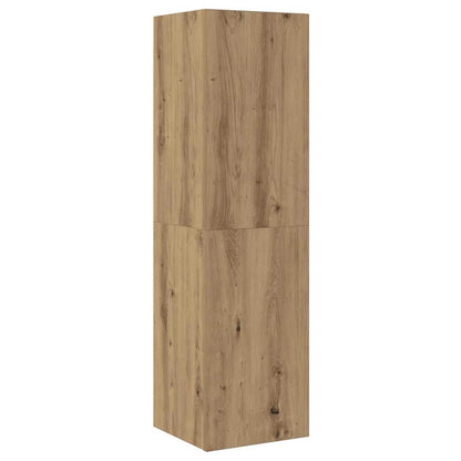 Mobile TV da Parete 4 pcs Rovere artigianale Legno multistrato