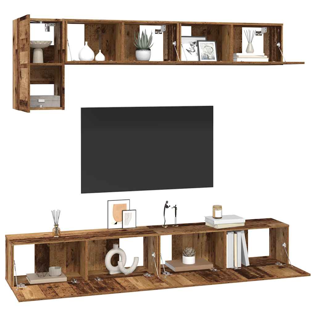 Set mobile TV 5 pcs Legno vecchio Legno multistrato