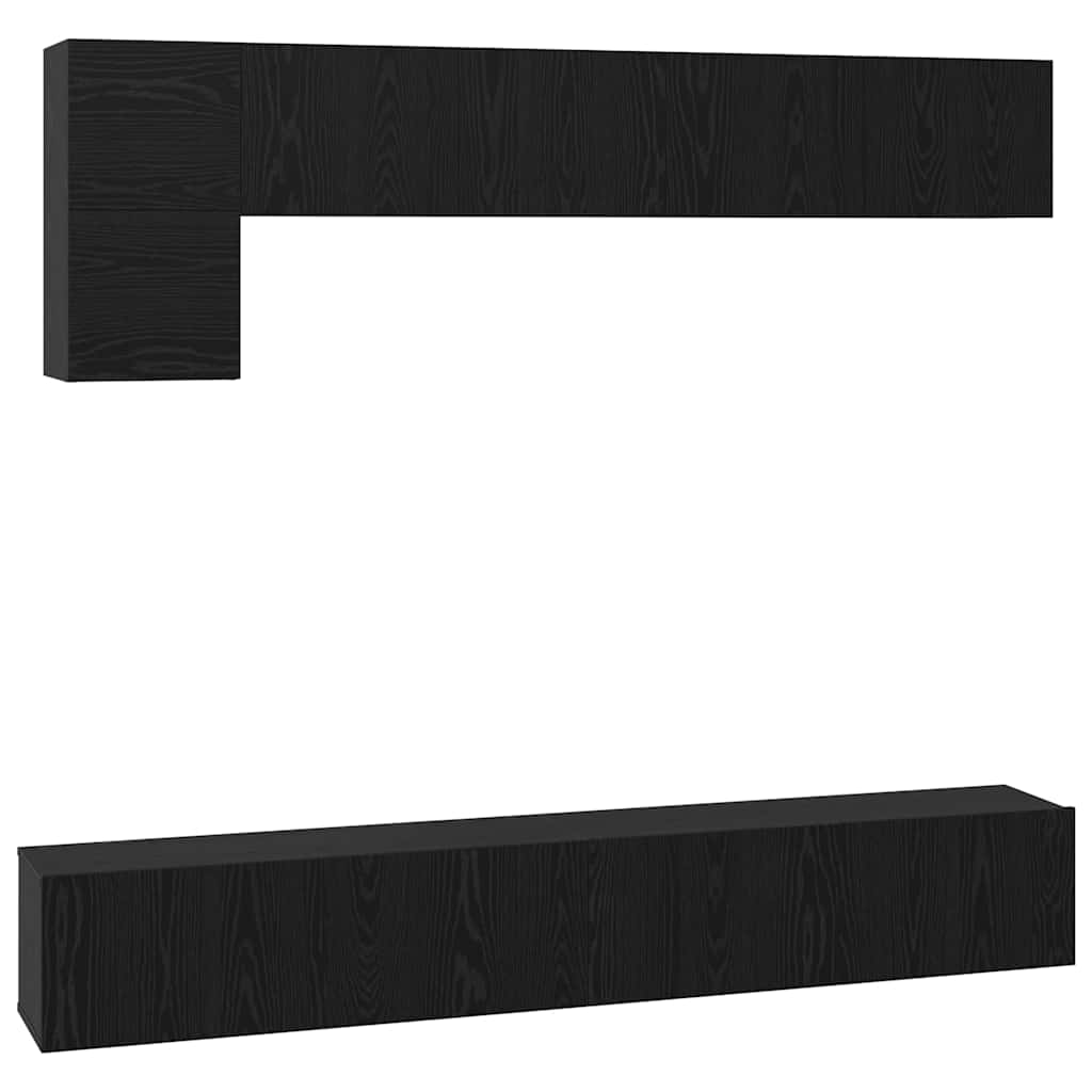 Set mobile TV 5 pcs Rovere Nero Legno multistrato