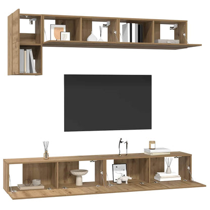 Set mobile TV 5 pcs Rovere artigianale Legno multistrato