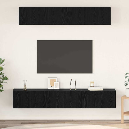 Set mobile TV 5 pcs Rovere Nero Legno multistrato