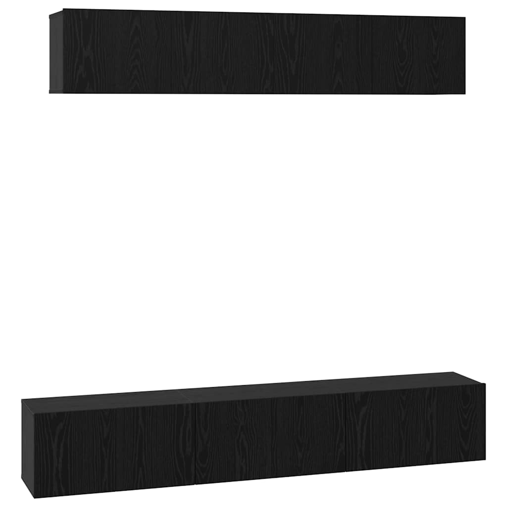 Set mobile TV 5 pcs Rovere Nero Legno multistrato