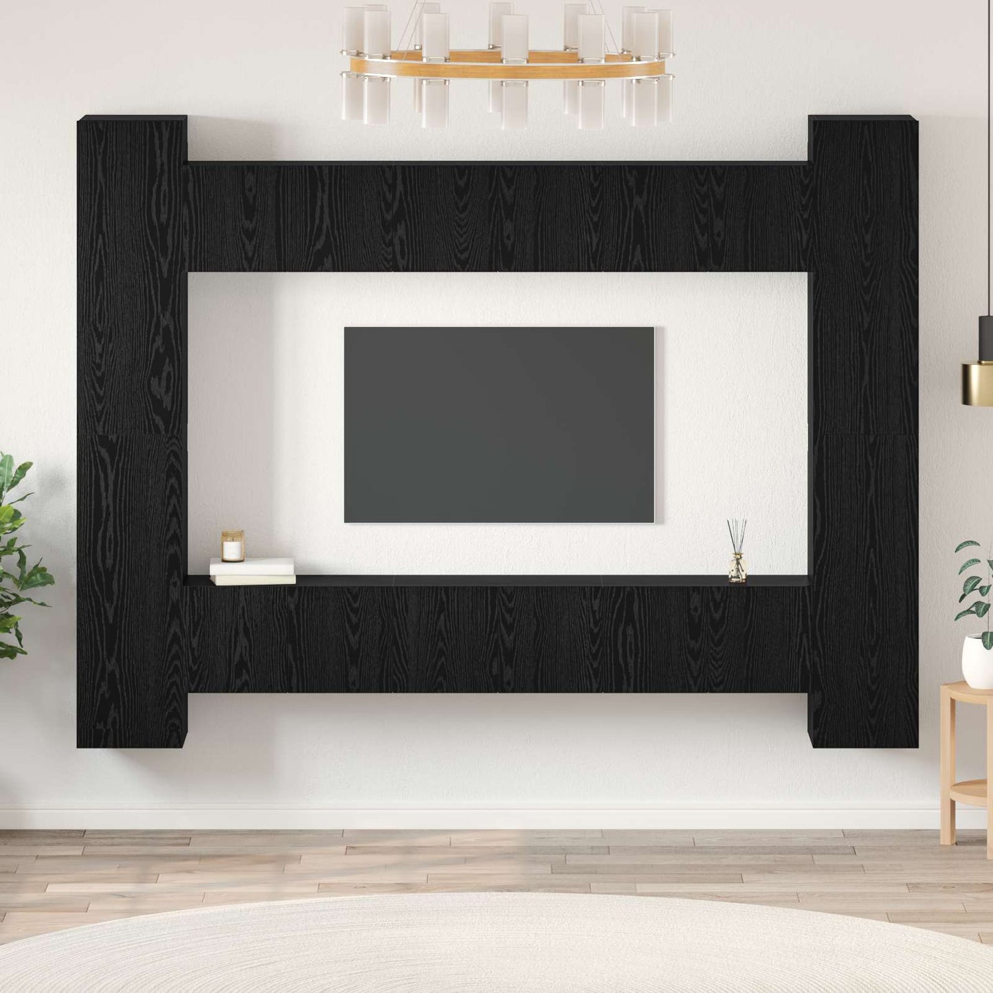 Set mobile TV 10 pcs Rovere Nero 30,5 x 30 x 90 cm