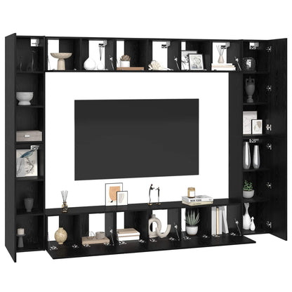 Set mobile TV 10 pcs Rovere Nero 30,5 x 30 x 90 cm