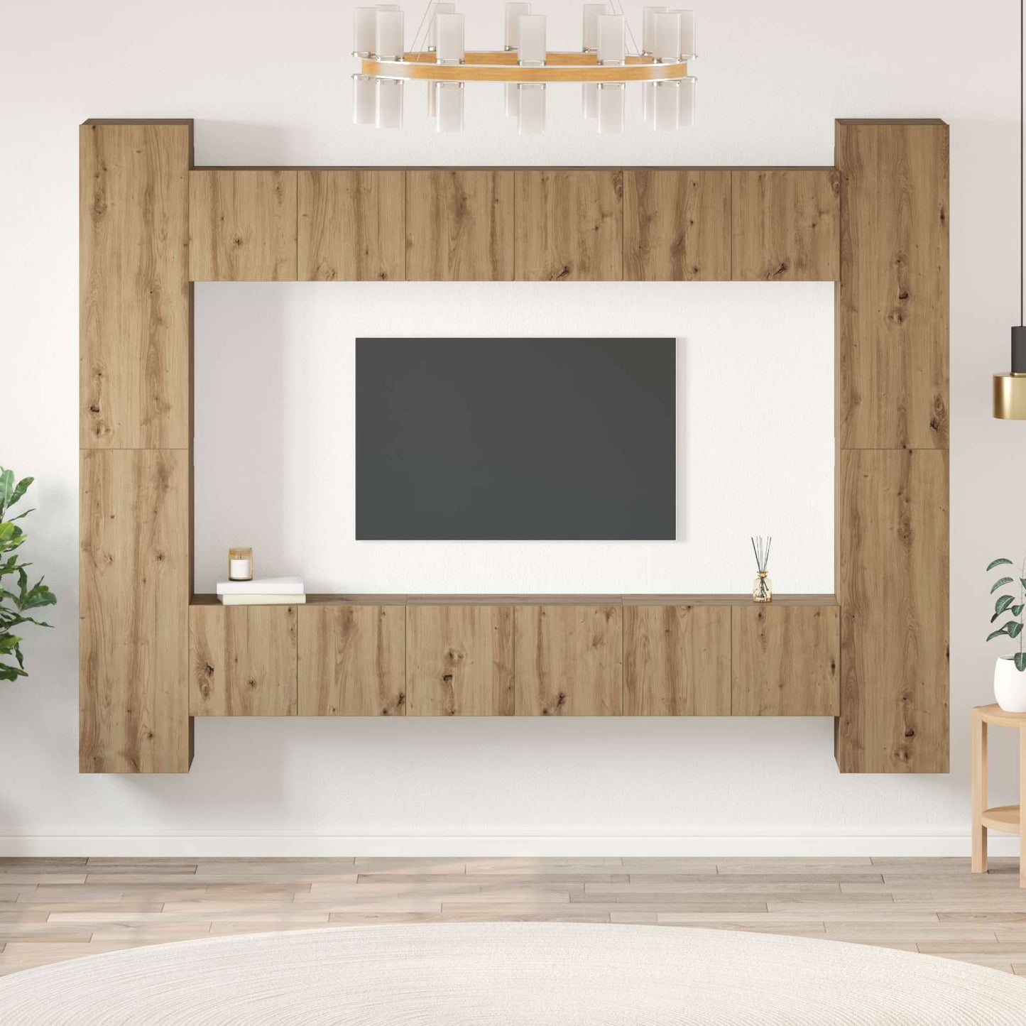 Set mobile TV 10 pcs Rovere artigianale 30,5 x 30 x 90 cm