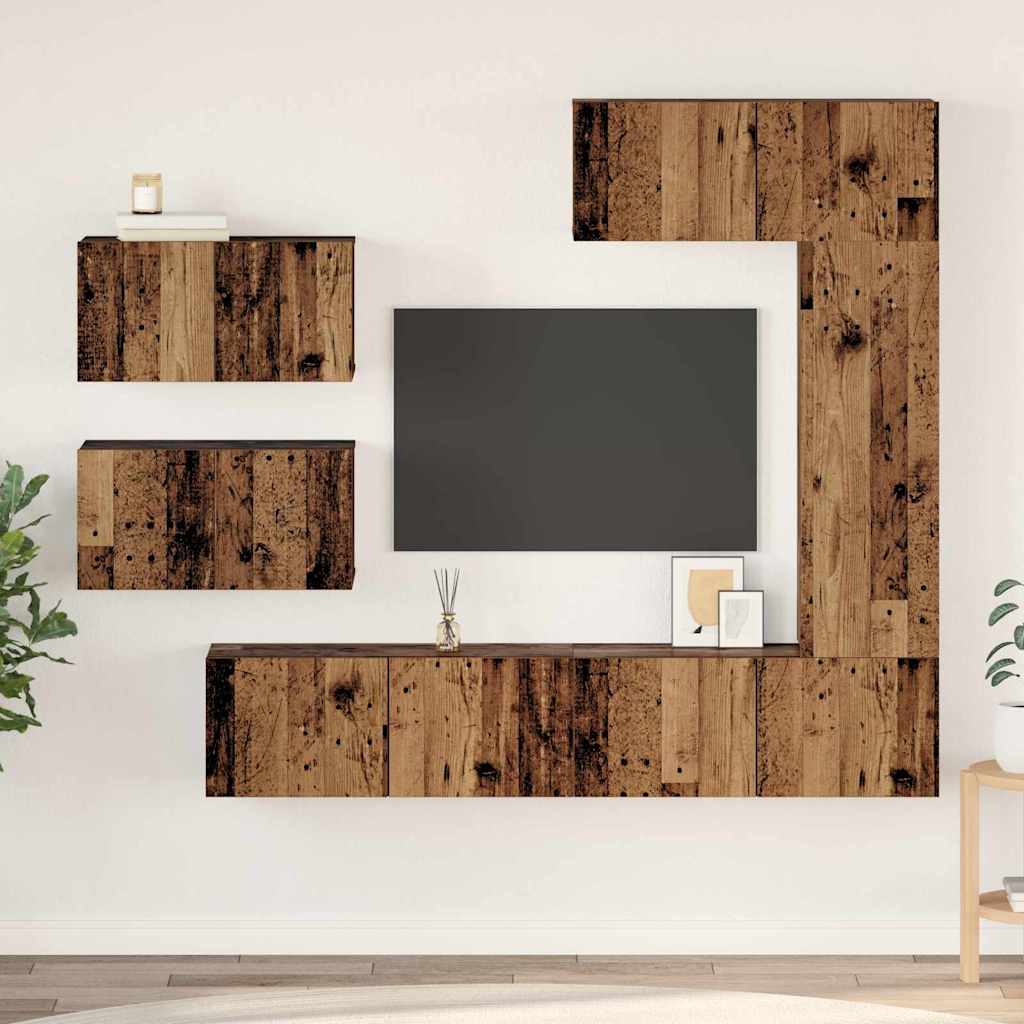 Set mobile TV 6 pcs Legno vecchio Legno multistrato
