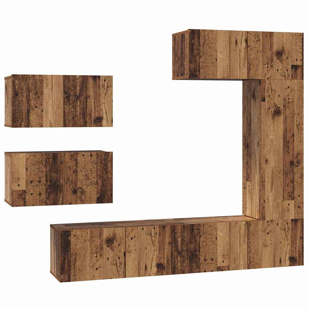 Set mobile TV 6 pcs Legno vecchio Legno multistrato