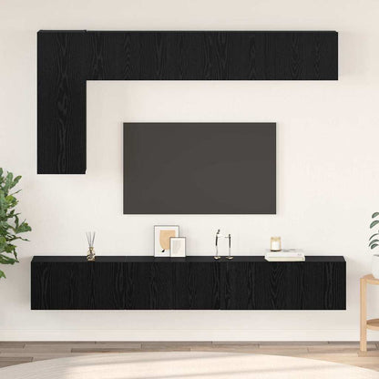 Set mobile TV 6 pcs Rovere Nero Legno multistrato