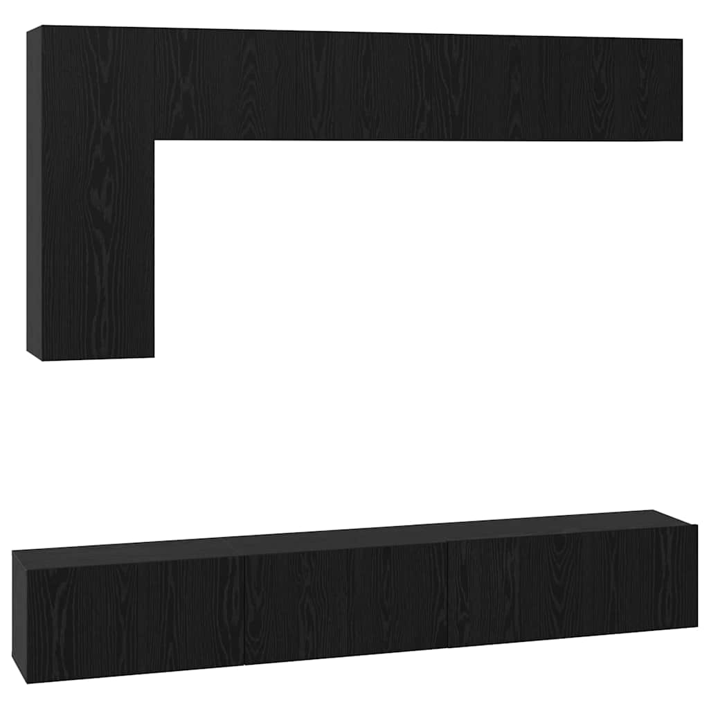 Set mobile TV 6 pcs Rovere Nero Legno multistrato