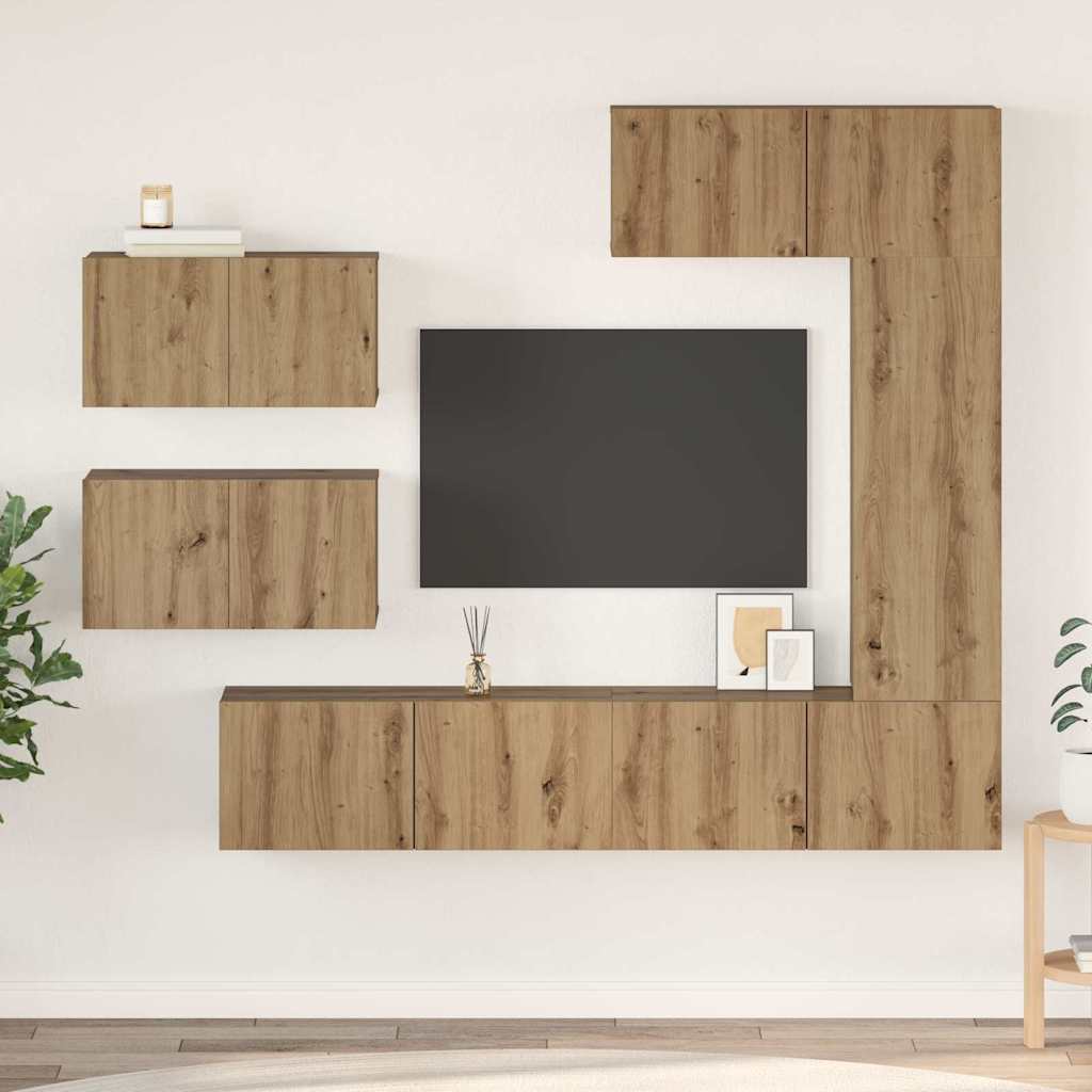 Set mobile TV 6 pcs rovere artigianale Legno multistrato