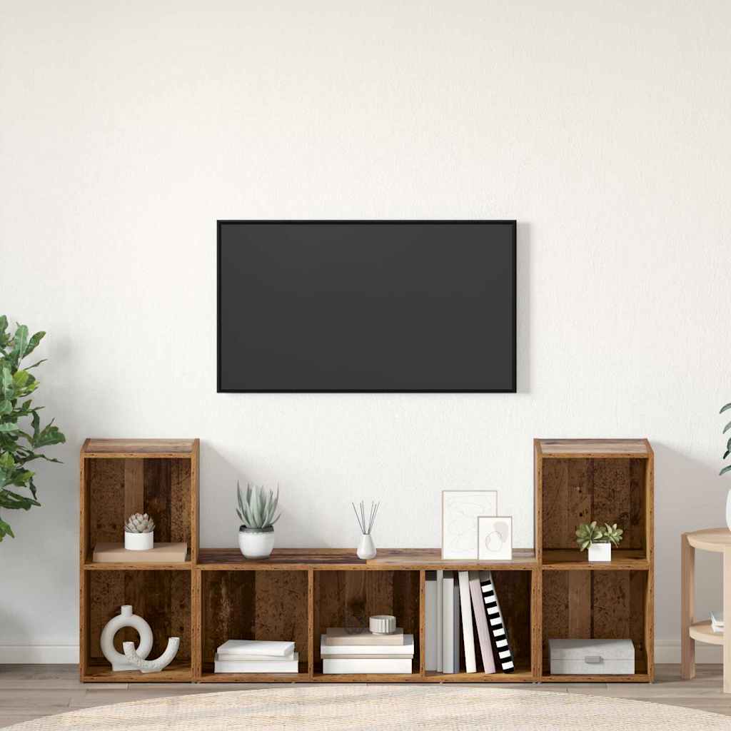 Set mobile TV 3 pcs Marrone Legno multistrato