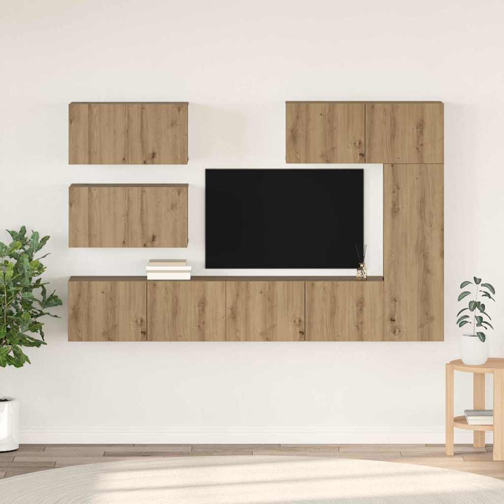 Set mobile TV 6 pcs rovere artigianale Legno multistrato