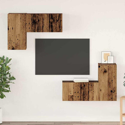 Set mobile TV 4 pcs Legno vecchio Legno multistrato