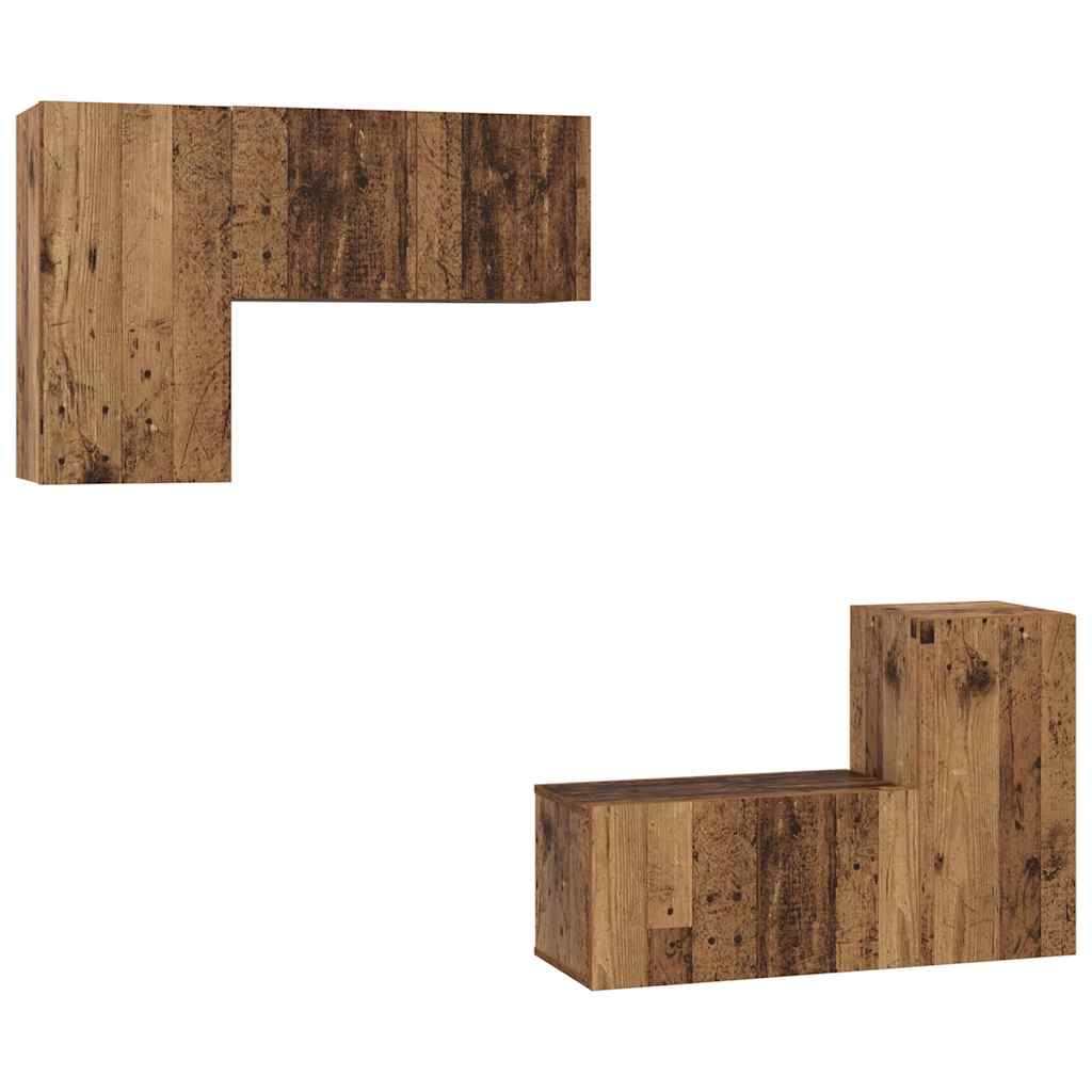Set mobile TV 4 pcs Legno vecchio Legno multistrato