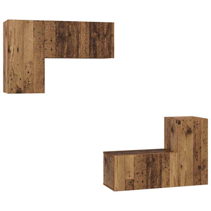 Set mobile TV 4 pcs Legno vecchio Legno multistrato
