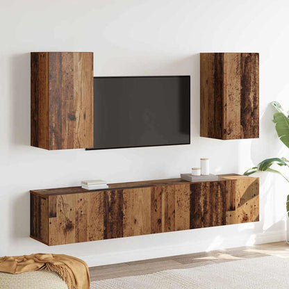Mobile TV da Parete 3 pcs Legno vecchio Legno multistrato