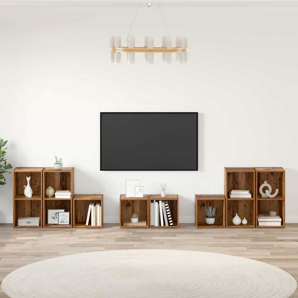Set di mobili TV 8 pcs Legno vecchio Legno multistrato