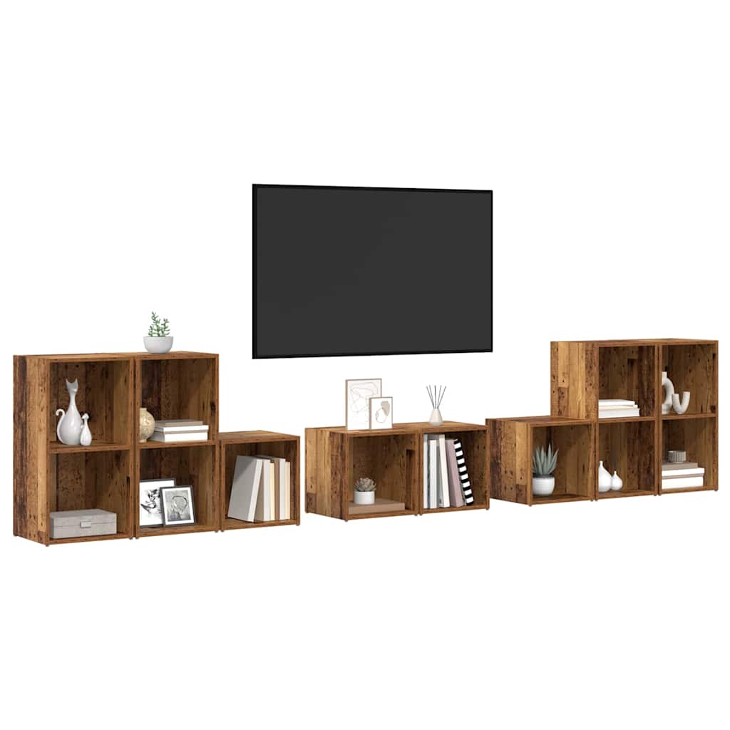 Set di mobili TV 8 pcs Legno vecchio Legno multistrato