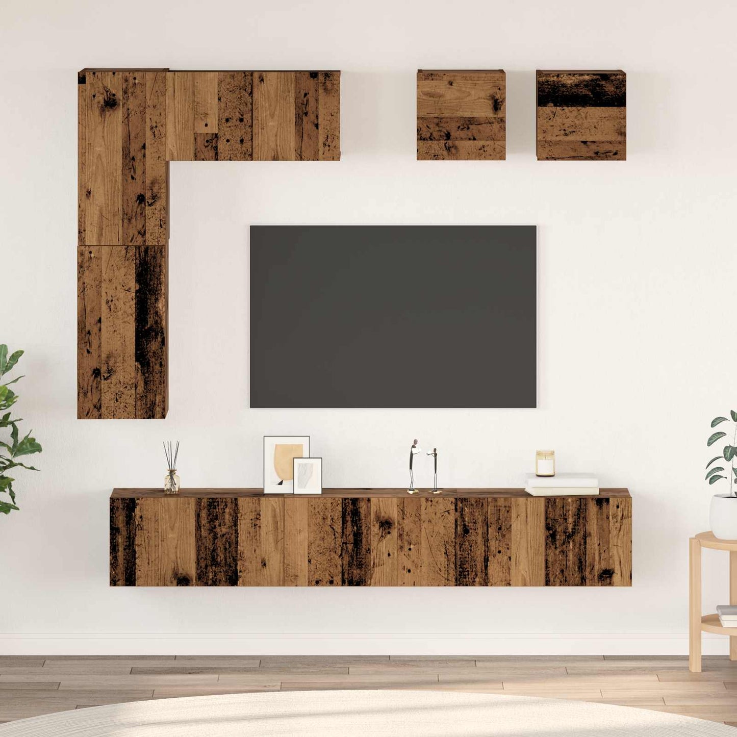 Set mobile TV 8 pcs Legno vecchio Legno multistrato