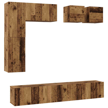 Set mobile TV 8 pcs Legno vecchio Legno multistrato